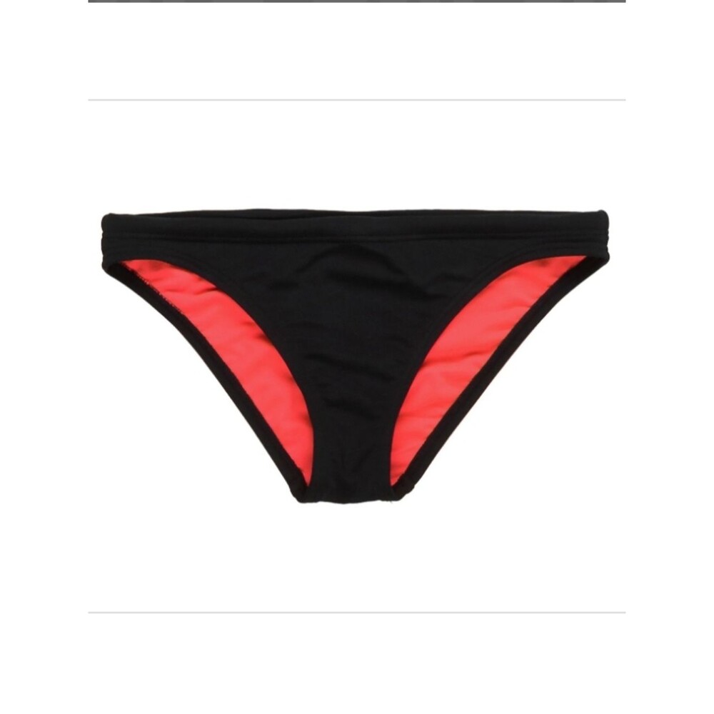 NWT TYR Black Swim Brief Orange Lining Pink Drawstring Training Bikini Bottom -M